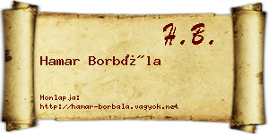 Hamar Borbála névjegykártya